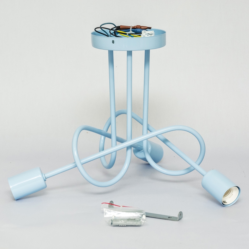 Aufgesetzte Deckenleuchte OXFORD 3xE27/15W/230V blau