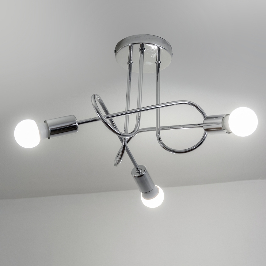 Aufgesetzte Deckenleuchte OXFORD 3xE27/15W/230V, glänzender Chrom