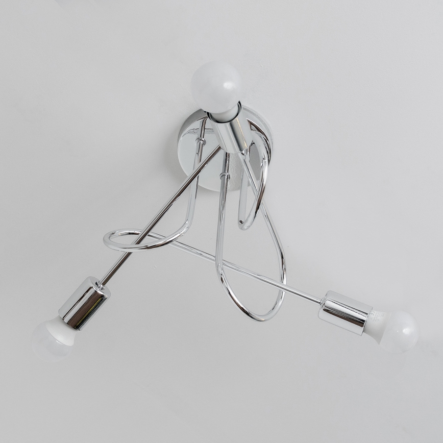 Aufgesetzte Deckenleuchte OXFORD 3xE27/15W/230V, glänzender Chrom