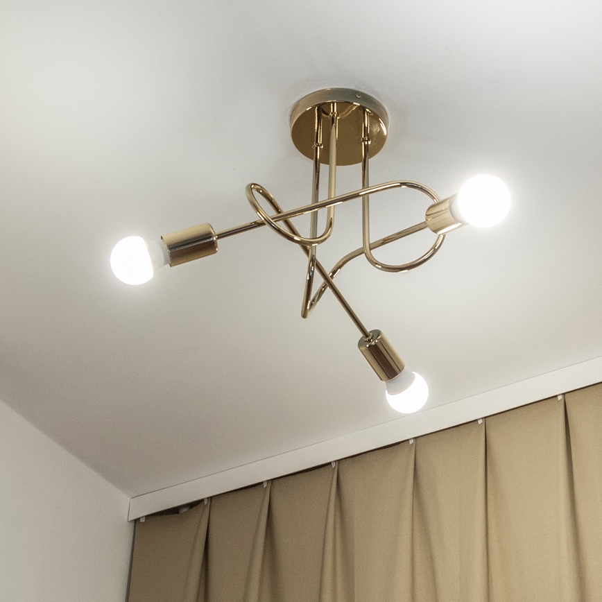 Aufgesetzte Deckenleuchte OXFORD 3xE27/15W/230V goldfarben