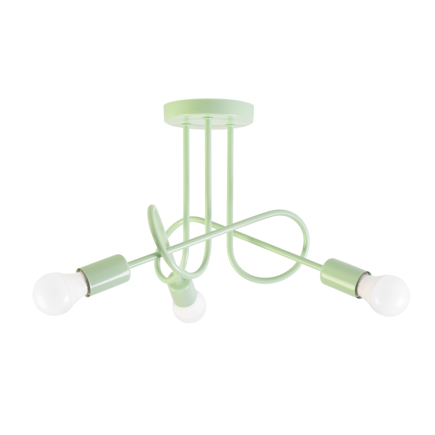 Aufgesetzte Deckenleuchte OXFORD 3xE27/15W/230V grün