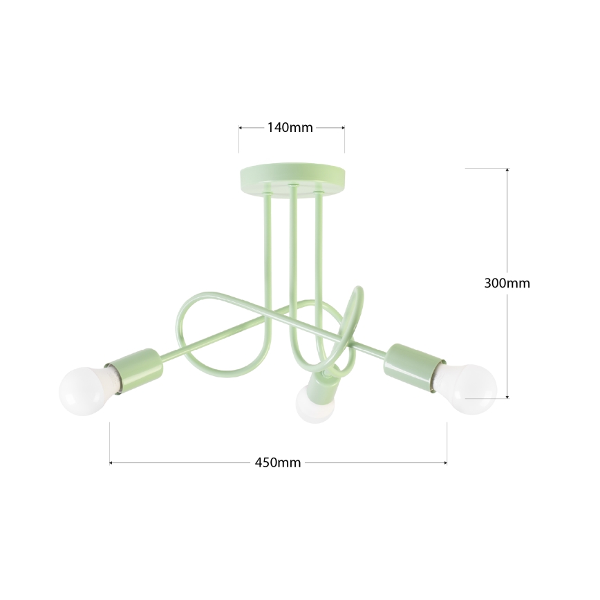 Aufgesetzte Deckenleuchte OXFORD 3xE27/15W/230V grün