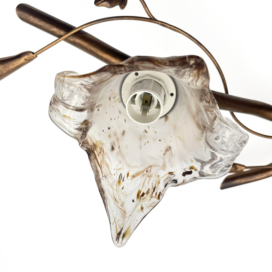 Aufgesetzte Deckenleuchte ROZETA 3xE14/40W/230V, bronzefarben