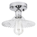 Aufgesetzte Deckenleuchte TRISH 1xE27/15W/230V glänzender Chrom/klares Glas