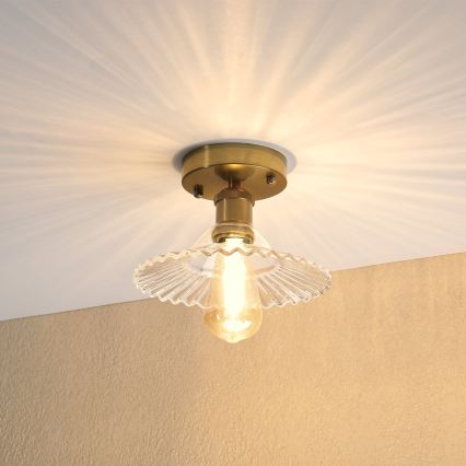 Aufgesetzte Deckenleuchte TRISH 1xE27/15W/230V gold/klar
