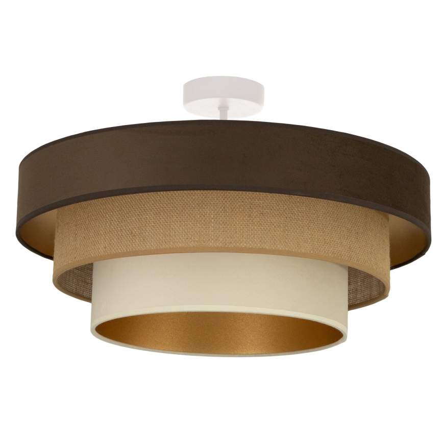 Aufgesetzte Deckenleuchte WENTA 1xE27/60W/230V Ø 50 cm braun/Jute/beige