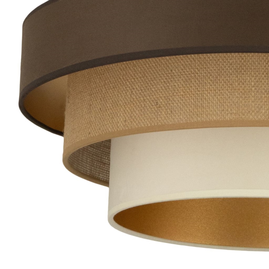 Aufgesetzte Deckenleuchte WENTA 1xE27/60W/230V Ø 50 cm braun/Jute/beige