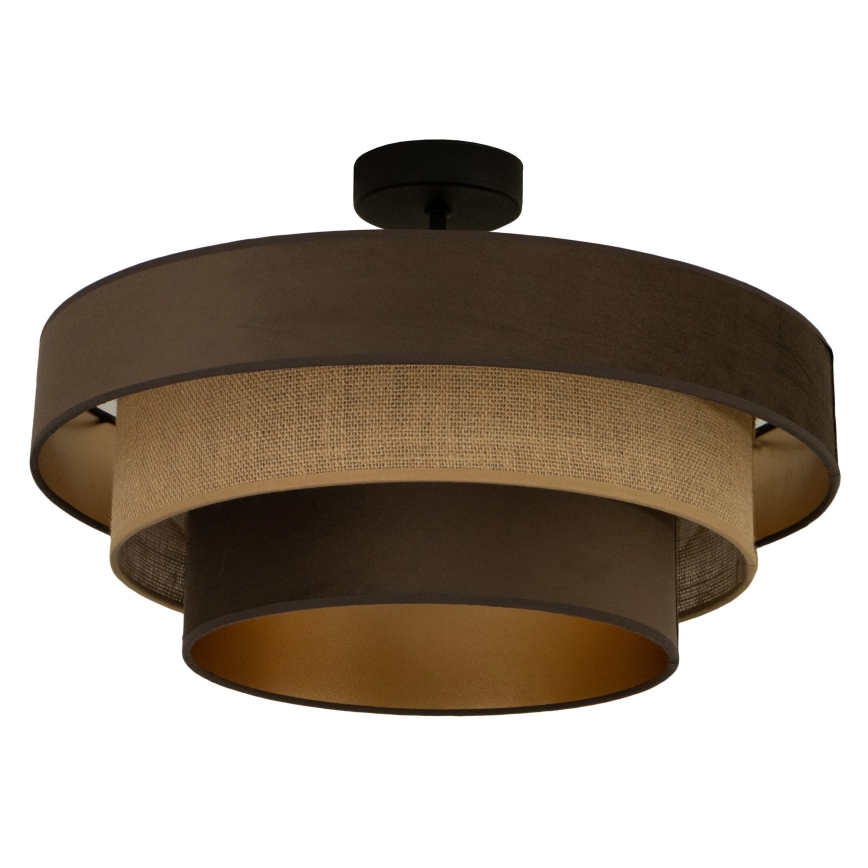 Aufgesetzte Deckenleuchte WENTA 1xE27/60W/230V Ø 50 cm braun/Jute