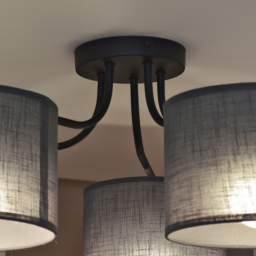 Aufgesetzter Kronleuchter ALBA 5xE27/15W/230V grau