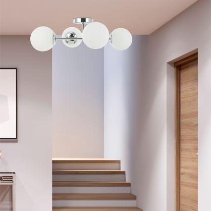 Aufgesetzter Kronleuchter MADDIE 4xE14/5W/230V glänzender Chrom