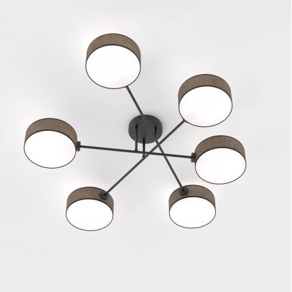 Aufgesetzter Kronleuchter MAGA 6xE14/10W/230V braun