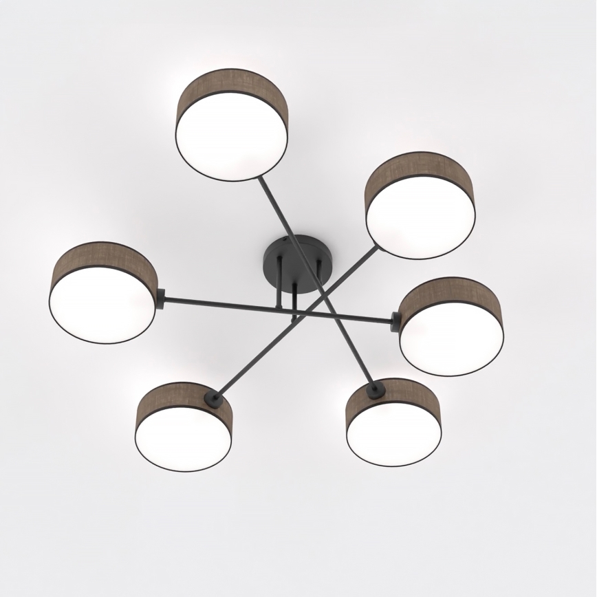 Aufgesetzter Kronleuchter MAGA 6xE14/10W/230V braun