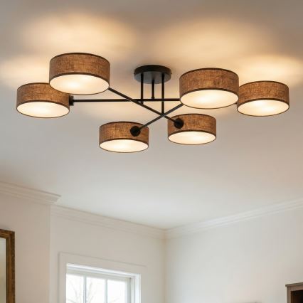 Aufgesetzter Kronleuchter MAGA 6xE14/10W/230V braun