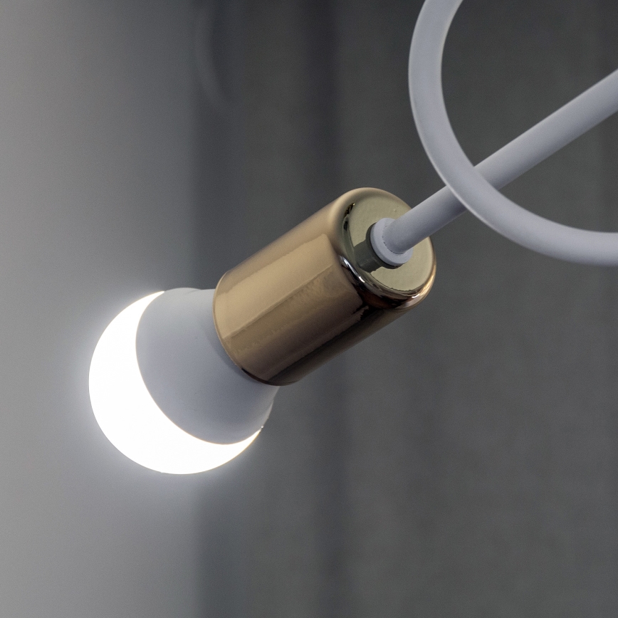 Aufgesetzter Kronleuchter OXFORD 5xE27/15W/230V gold/weiß