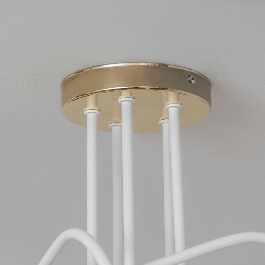 Aufgesetzter Kronleuchter OXFORD 5xE27/15W/230V gold/weiß