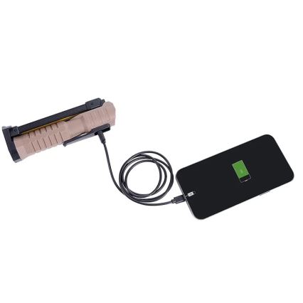 Dimmbare, aufladbare LED-Arbeits-Taschenlampe mit Powerbank-Funktion LED/4W/5V IPX4 600 glänzend 2000 mAh