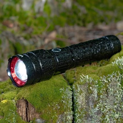 Dimmbare, aufladbare LED-Taschenlampe mit Powerbank Funktion LED/30W/5V IPX5 1060 glänzend 5000 mAh