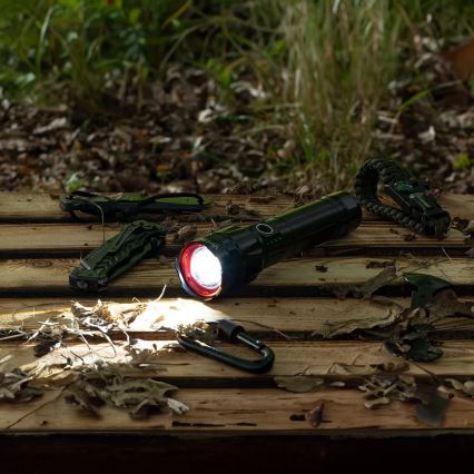 Dimmbare, aufladbare LED-Taschenlampe mit Powerbank Funktion LED/30W/5V IPX5 1060 glänzend 5000 mAh