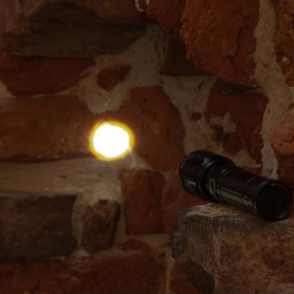 Dimmbare, aufladbare LED-Taschenlampe mit Powerbank Funktion LED/30W/5V IPX5 1060 glänzend 5000 mAh
