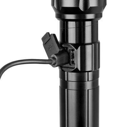 Dimmbare, aufladbare LED-Taschenlampe mit Powerbank Funktion LED/30W/5V IPX5 1060 glänzend 5000 mAh