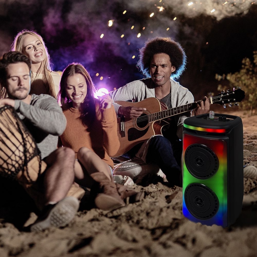 Aufladbarer LED-RGB-Lautsprecher mit Mikrofon 400W/2400 mAh + Fernbedienung