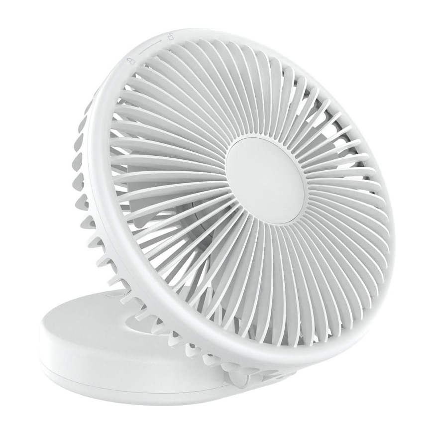 Aufladbarer Tischventilator 10W/5V 2400 mAh weiß