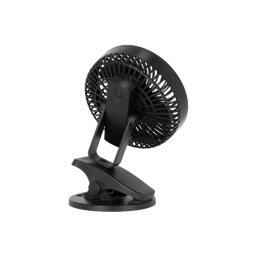 Aufladbarer Tischventilator mit Klemme VIENTO 6W/5V 2000 mAh schwarz
