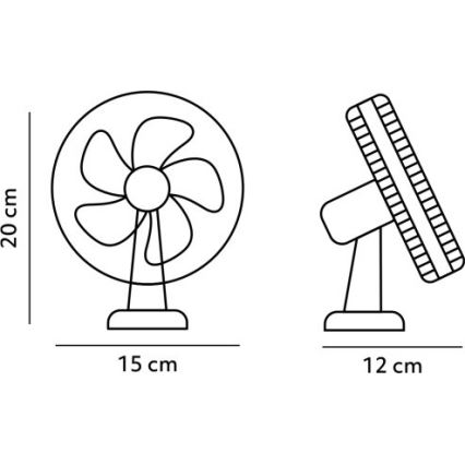 Aufladbarer Tischventilator mit Klemme VIENTO 6W/5V 2000 mAh schwarz