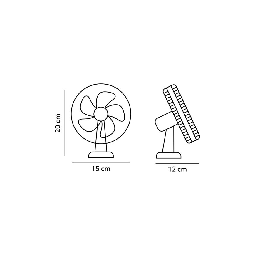 Aufladbarer Tischventilator mit Klemme VIENTO 6W/5V 2000 mAh schwarz