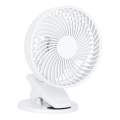 Aufladbarer Tischventilator mit Klemme VIENTO 6W/5V 2000 mAh weiß