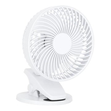 Aufladbarer Tischventilator mit Klemme VIENTO 6W/5V 2000 mAh weiß