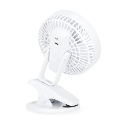 Aufladbarer Tischventilator mit Klemme VIENTO 6W/5V 2000 mAh weiß