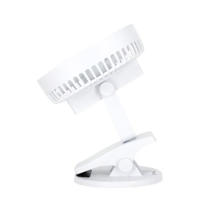 Aufladbarer Tischventilator mit Klemme VIENTO 6W/5V 2000 mAh weiß