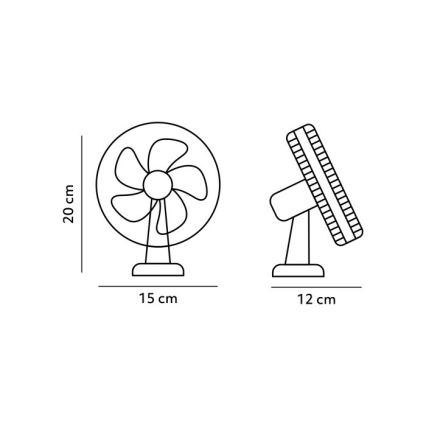 Aufladbarer Tischventilator mit Klemme VIENTO 6W/5V 2000 mAh weiß