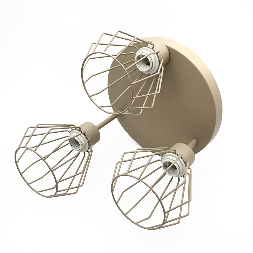 Aufputz-Deckenleuchte AUDREY 3xE27/60W/230V beige