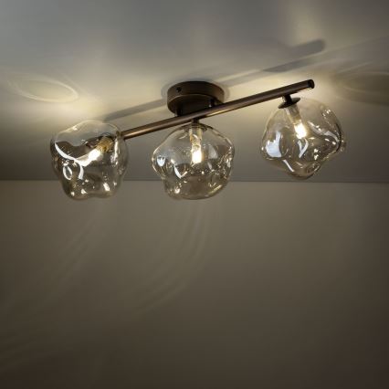 Aufputz-Deckenleuchte LAVA 3xG9/8W/230V Bronze/rauchiges Beige