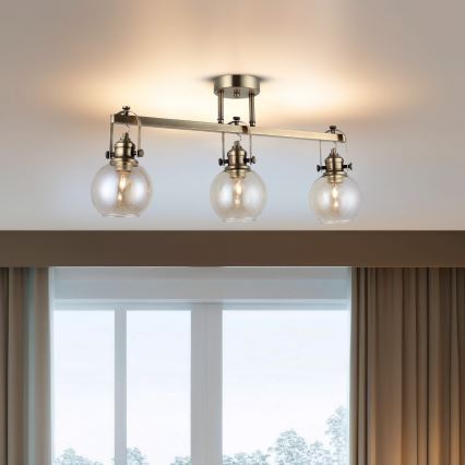 Aufputz-Deckenleuchte POLINO 3xE27/40W/230V Bronze