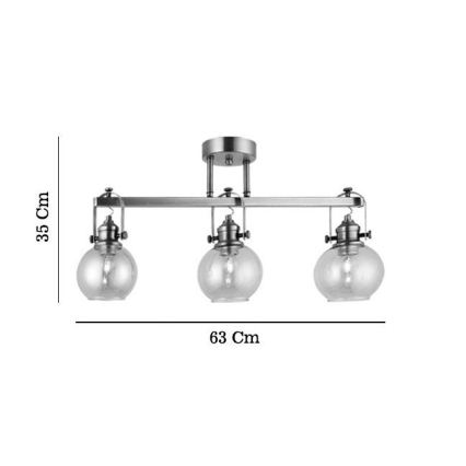Aufputz-Deckenleuchte POLINO 3xE27/40W/230V Bronze