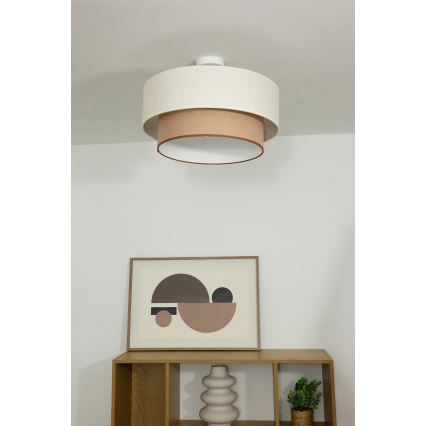 Aufputz-Kronleuchter NATIA 1xE27/60W/230V Ø 45 cm weiß/braun