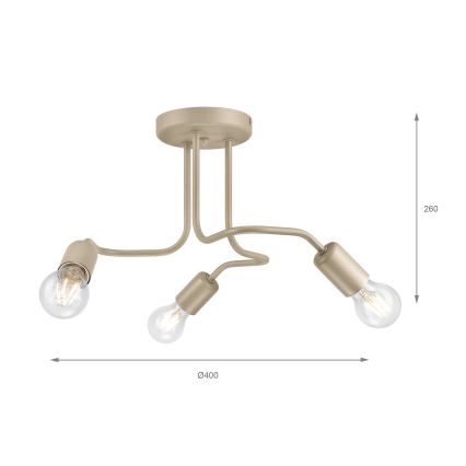 Aufputzleuchte CHARLIE 3xE27/15W/230V beige