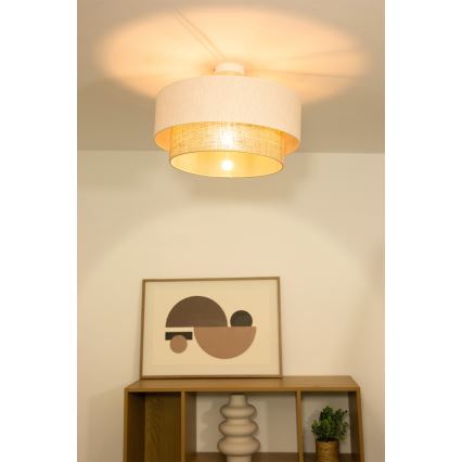 Aufputzleuchte NATIA 1x E27/60W/230V Ø 45 cm weiß/braun