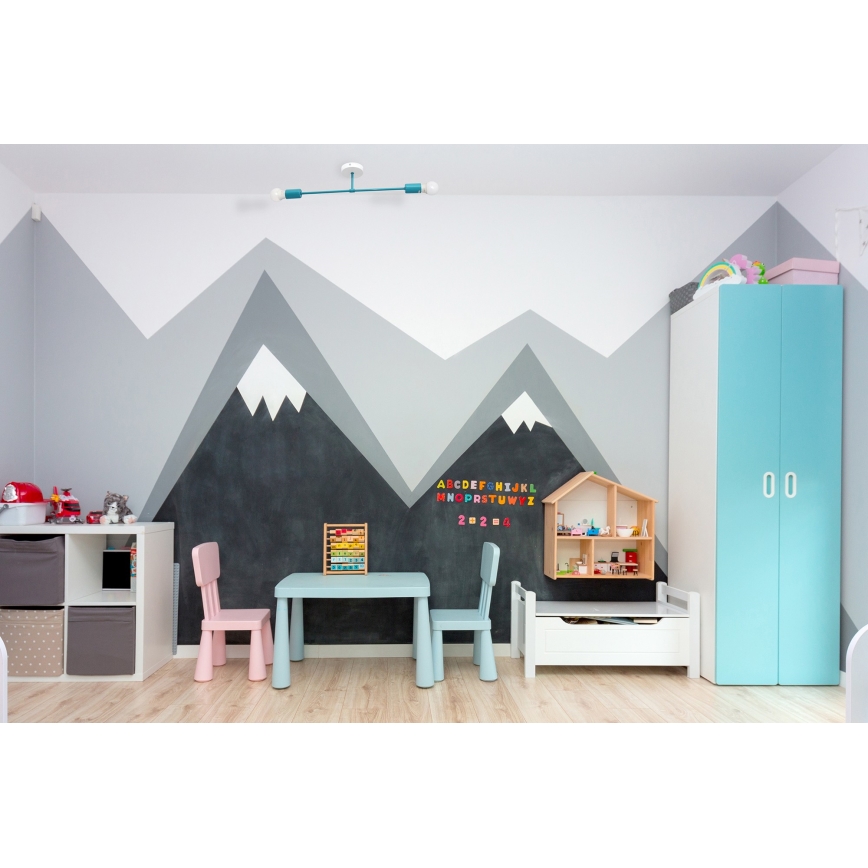 Aufsatzkronleuchter CAMBRIDGE 2xE27/15W/230V blau