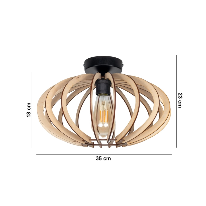 Aufsatzkronleuchter EARTH 1xE27/60W/230V schwarz/beige
