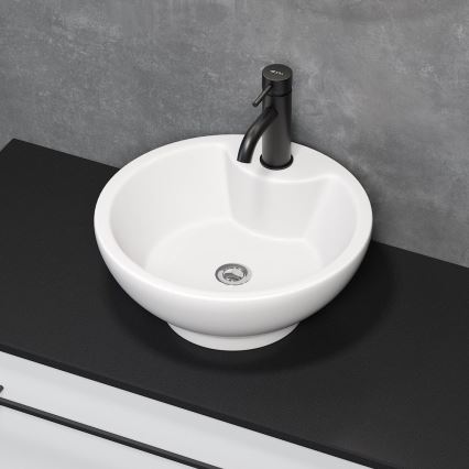 Aufsatzwaschbecken DRAMMEN Ø 40,1 cm, Keramik/Weiß