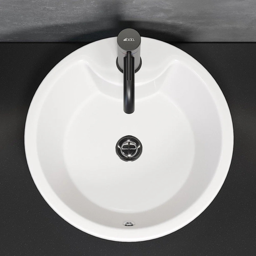 Aufsatzwaschbecken DRAMMEN Ø 40,1 cm, Keramik/Weiß