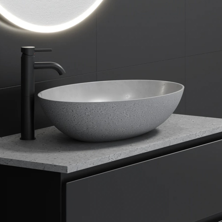 Aufsatzwaschbecken OLSBORG 60 x 40,5 cm Beton/Grau
