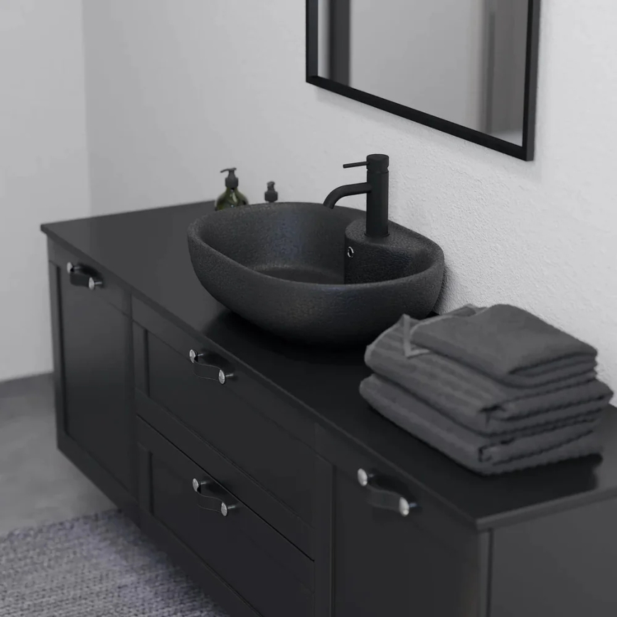 Aufsatzwaschbecken TROMSO 59,5x41 cm Keramik/Schwarz