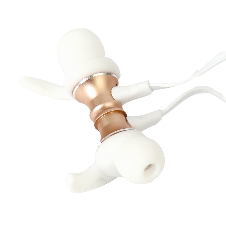 Auricolari Bluetooth con microfono e lettore MicroSD bianco/oro