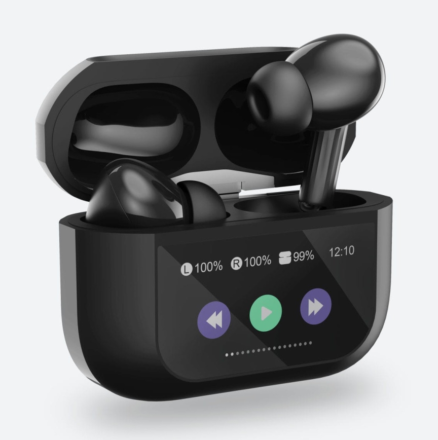 Auricolari wireless con display LCD nero