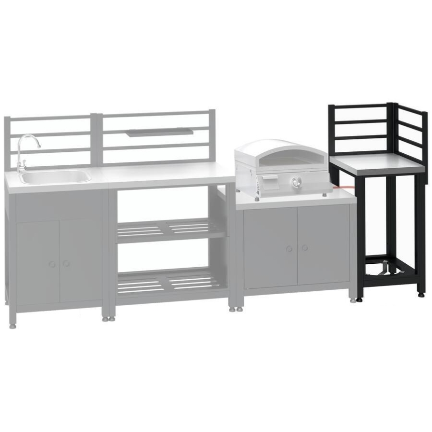 Außen-Eckmodul 47x47x123 cm schwarz/Edelstahl
